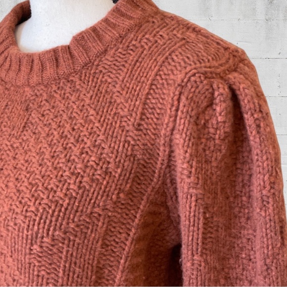 Madewell Ridgecrest Cable Pullover Sweater Wool Blend Size Large - Picture 6 of 13